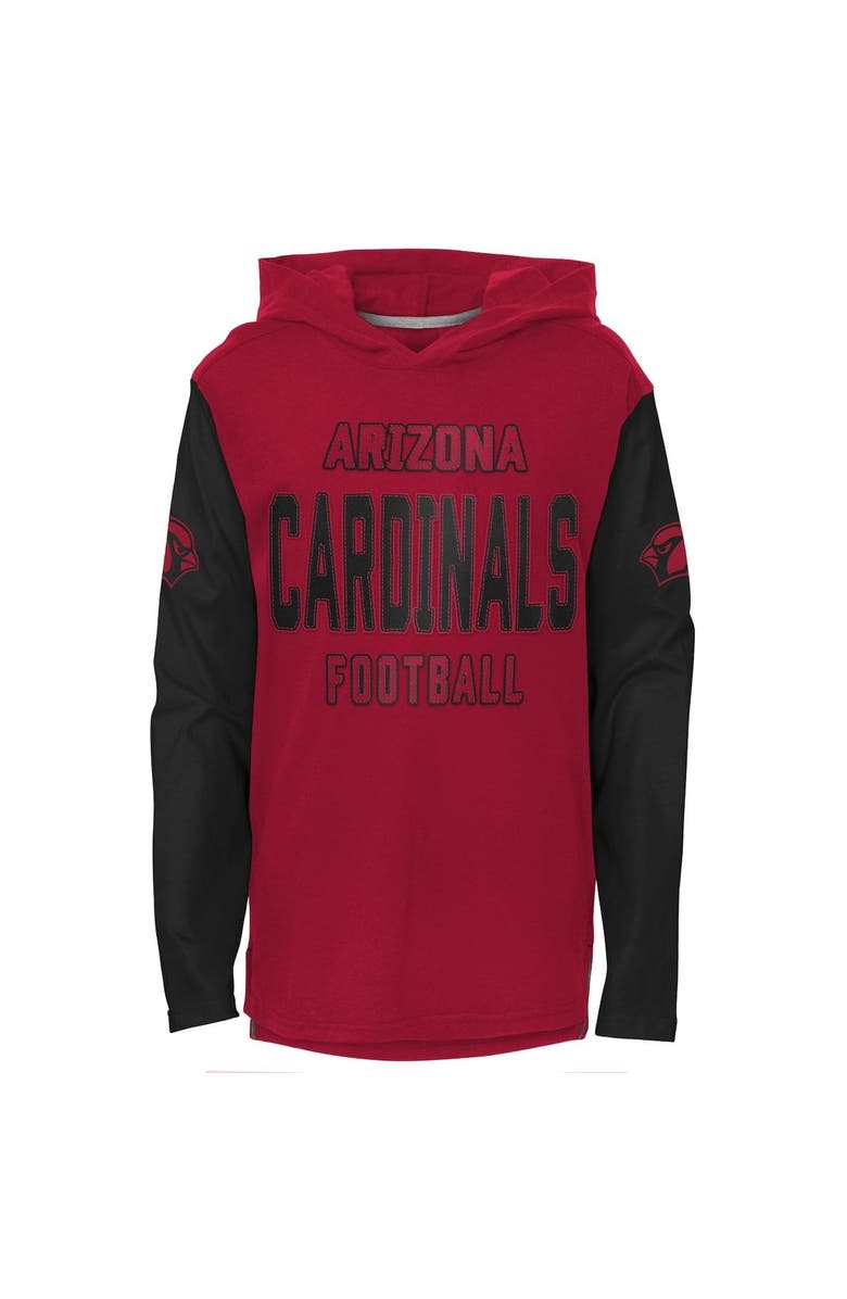 Outerstuff Youth Cardinal Arizona Cardinals Heritage Long Sleeve Hoodie T-Shirt, Main, color, 