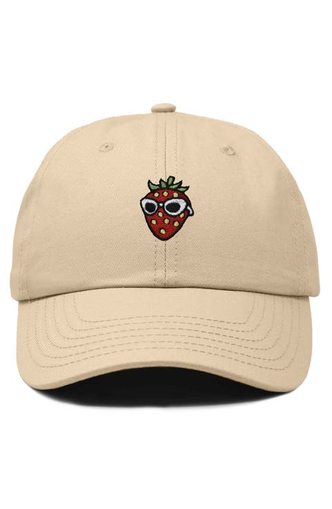 Strawberry Embroidered Casual Cap