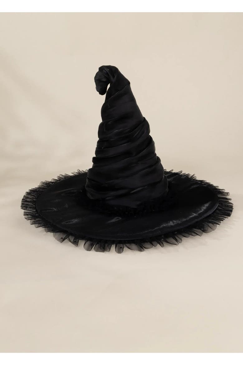 Witch Dress Play Costume with Hat, Alternate, color, Black