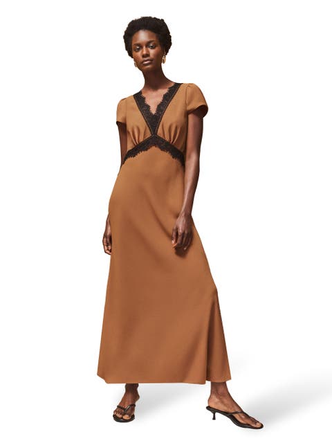 Lace Trim Maxi Dress