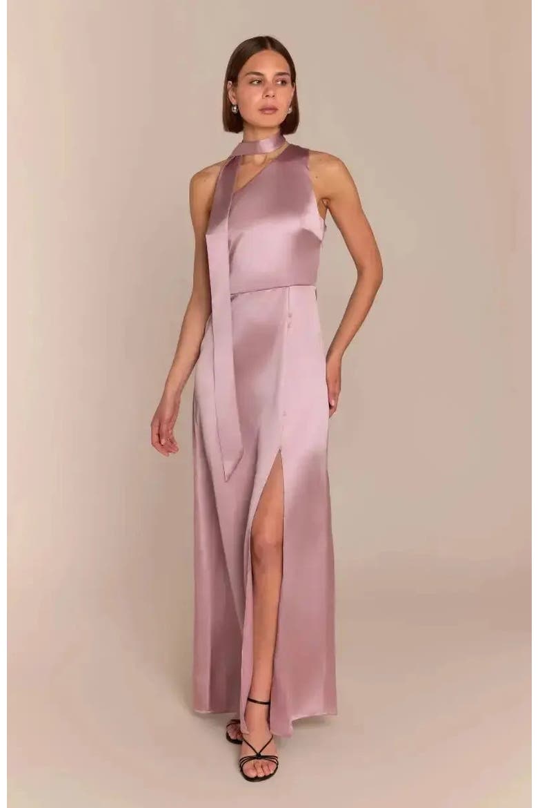 Porto One Shoulder Dress, Main, color, Rose Pink