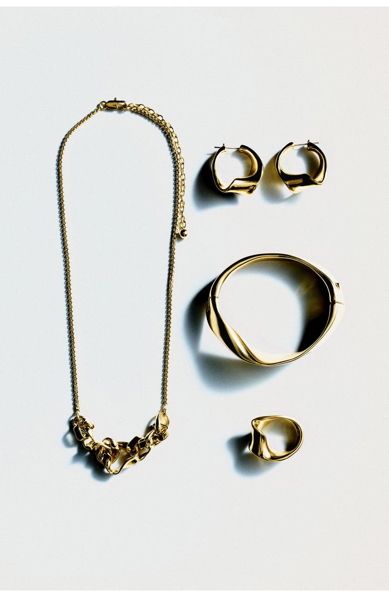 COS Twisted Ribbon Hoop Earrings, Alternate, color, Gold