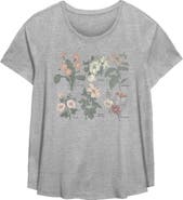 Lost Gods Women's Lost Gods Floral Grid Names Graphic T-Shirt