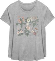Lost Gods Women's Lost Gods Floral Grid Names Graphic T-Shirt