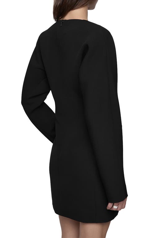 Rebecca Minkoff Blakely Sculpted Long Sleeve Minidress In True Black
