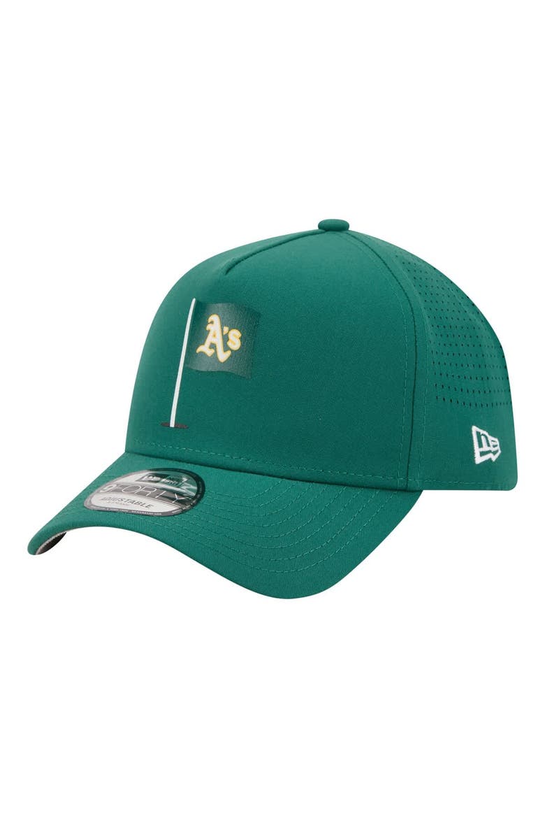 Men's New Era  Green Athletics Pin Seeker 9FORTY A-Frame Adjustable Hat, Alternate, color, Green