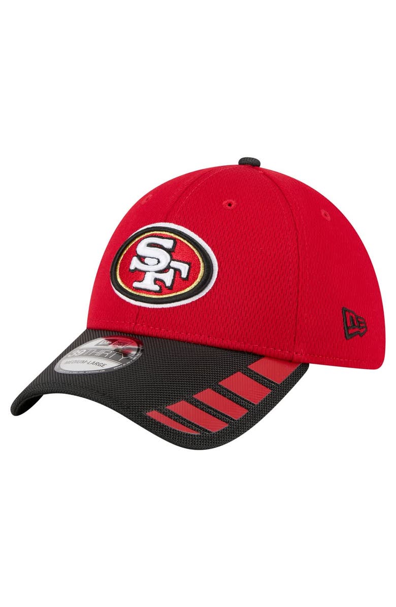 New Era Men's New Era Scarlet San Francisco 49ers Visor Hit 39THIRTY Flex Hat, Main, color, Scarlet