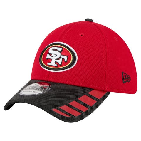 Men's New Era Scarlet San Francisco 49ers Visor Hit 39THIRTY Flex Hat