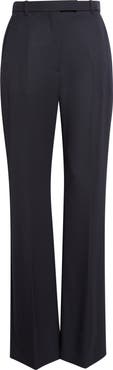 McQueen High Waist Wool Straight Leg Pants