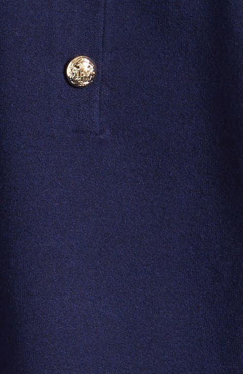Reiss Navy 13-14 Yrs Knitted Button-detail A-line Skirt In Blue