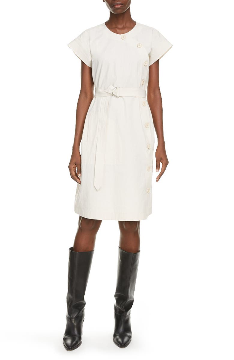 KENZO Belted Cotton Dress, Main, color, 