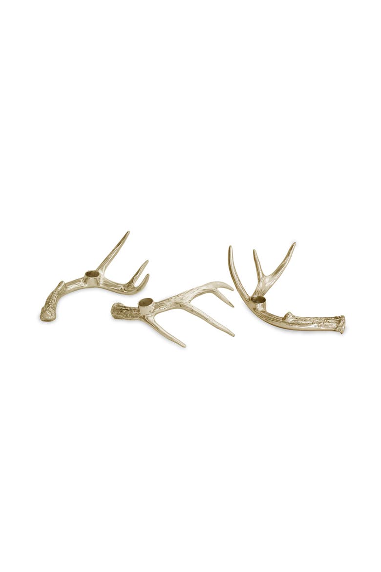 WESTERN Antler Candlestick Set of 3, Main, color, Gold