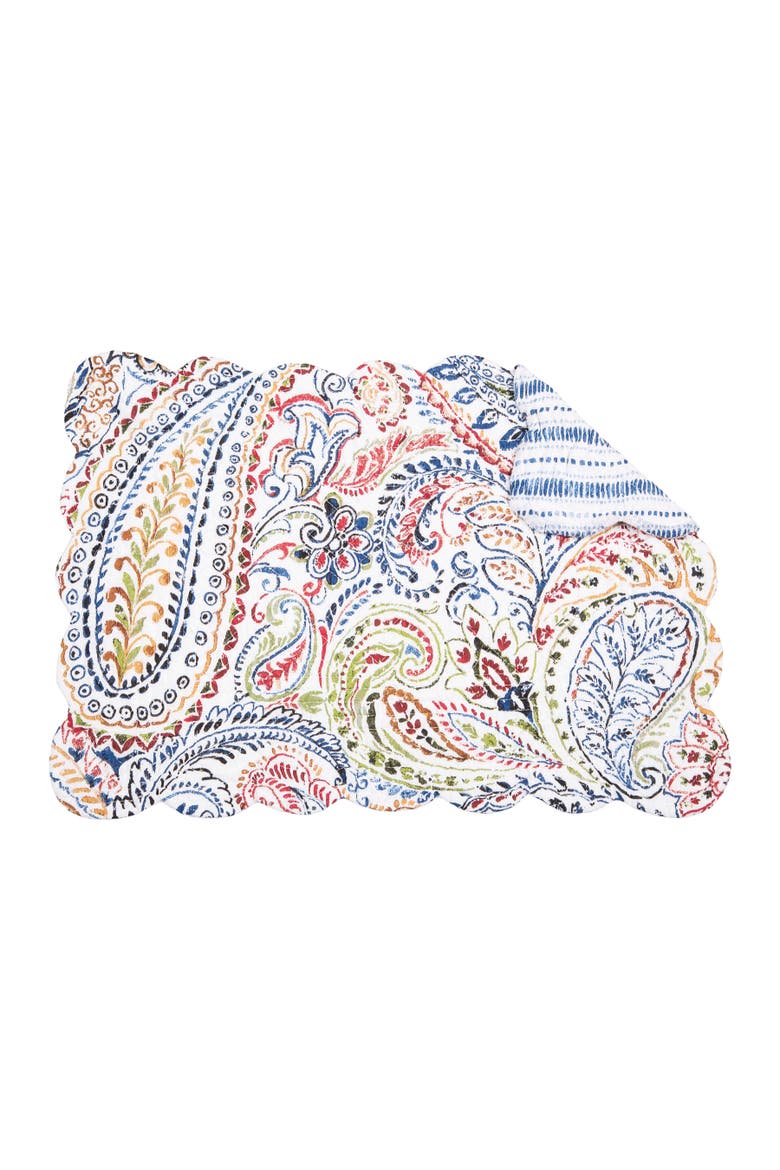 Payton Paisley Placemats Set of 6 13" x 19", Alternate, color, Blue