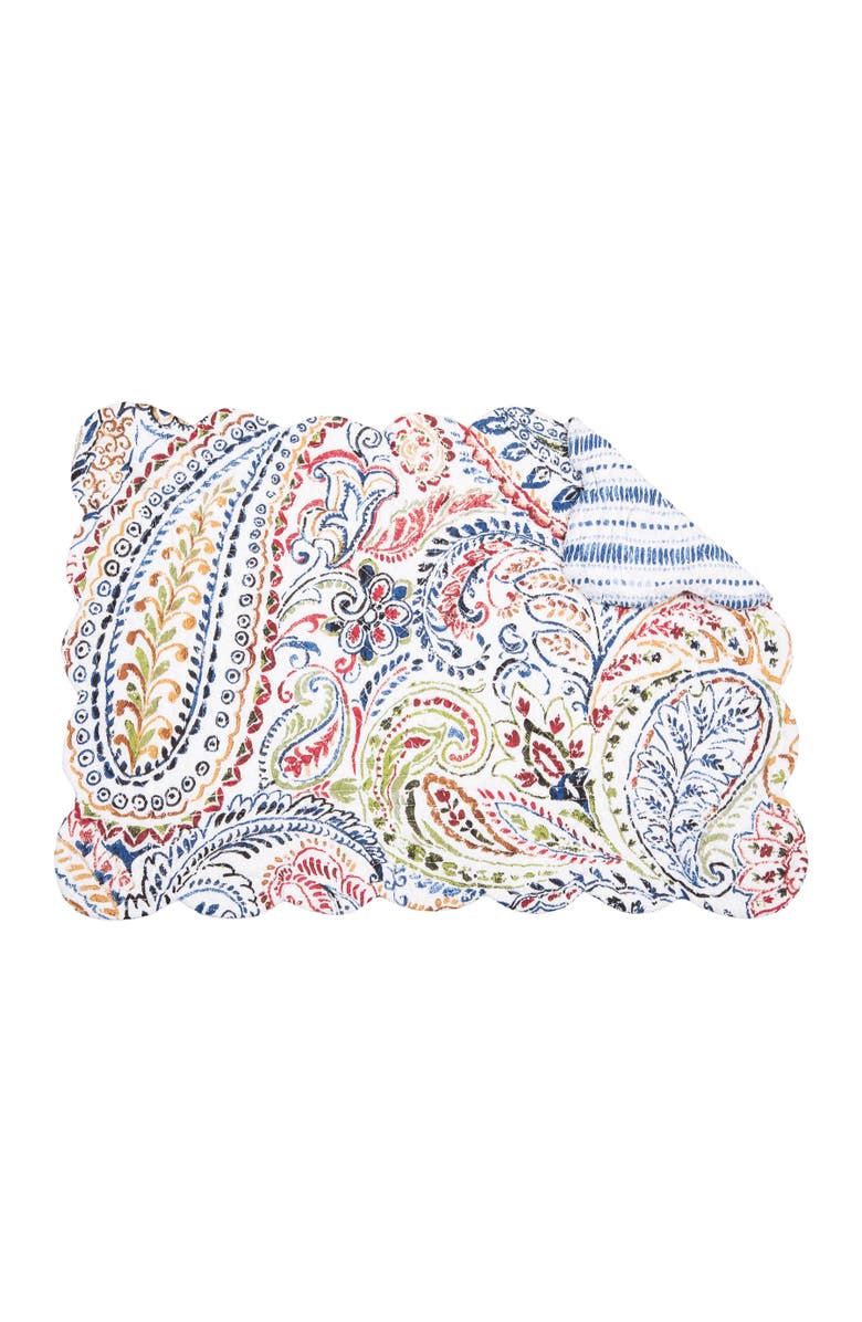 C&F Home Payton Paisley Placemats Set of 6, 13" x 19", Alternate, color, Blue