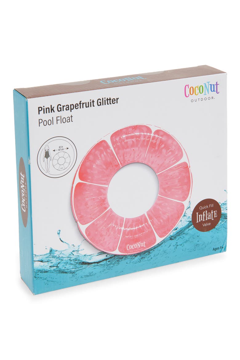 Glitter Pink Grapefruit Pool Float, Main, color, PINK