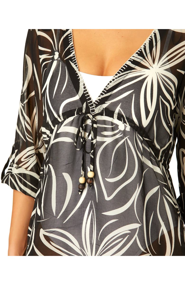 Anne Cole Women's V Neck Roll Tab Sleeve Pocket Dress Cover Up, Alternate, color, 