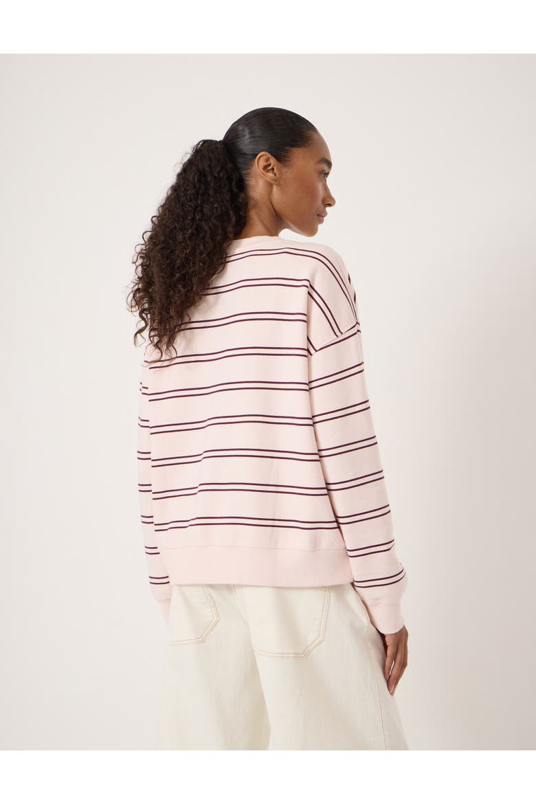 Luca Stripe Heavyweight Sweatshirt, Alternate, color, Pale Pink/Burgundy Stripe