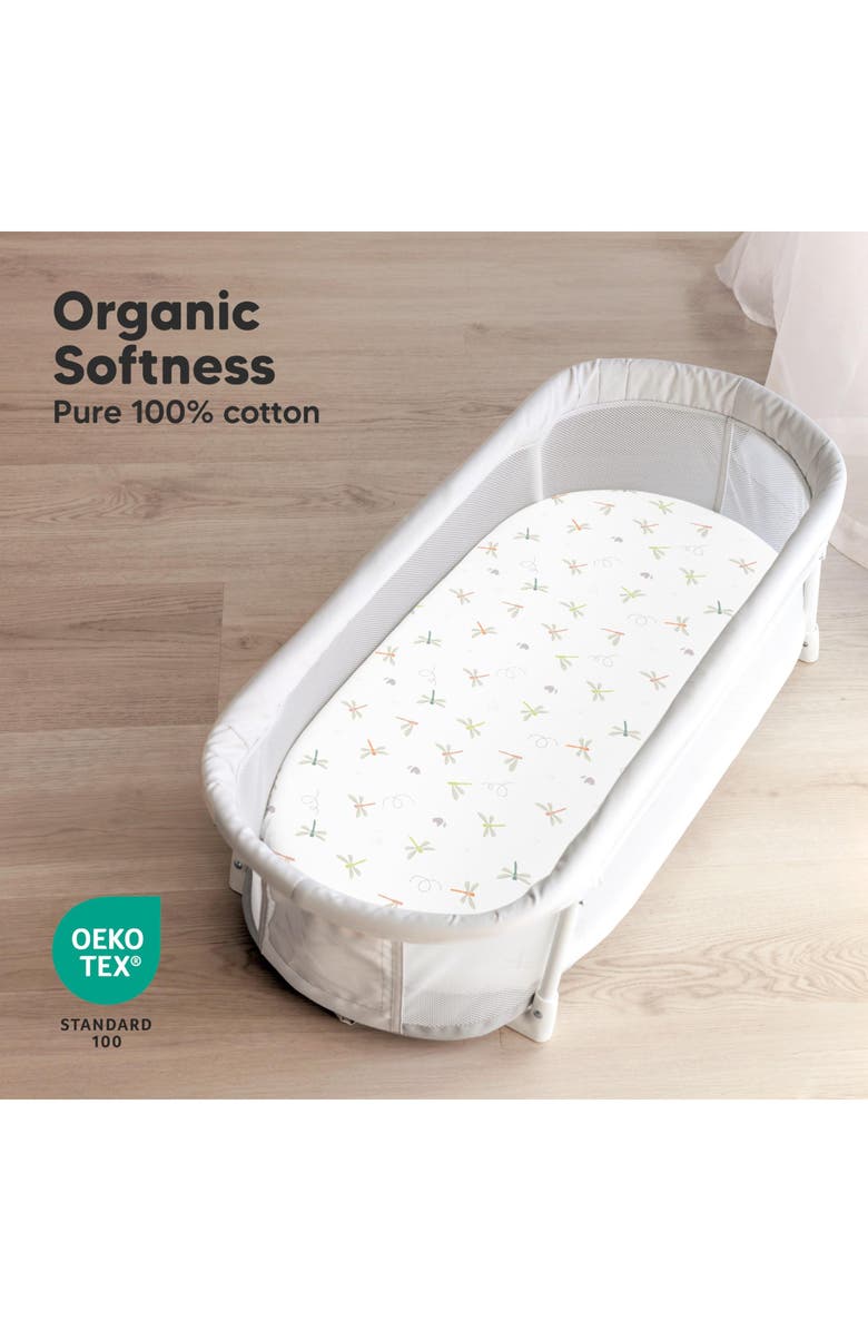 KeaBabies 2-Pack Soothe Fitted Bassinet Sheets, Alternate, color, Meadow