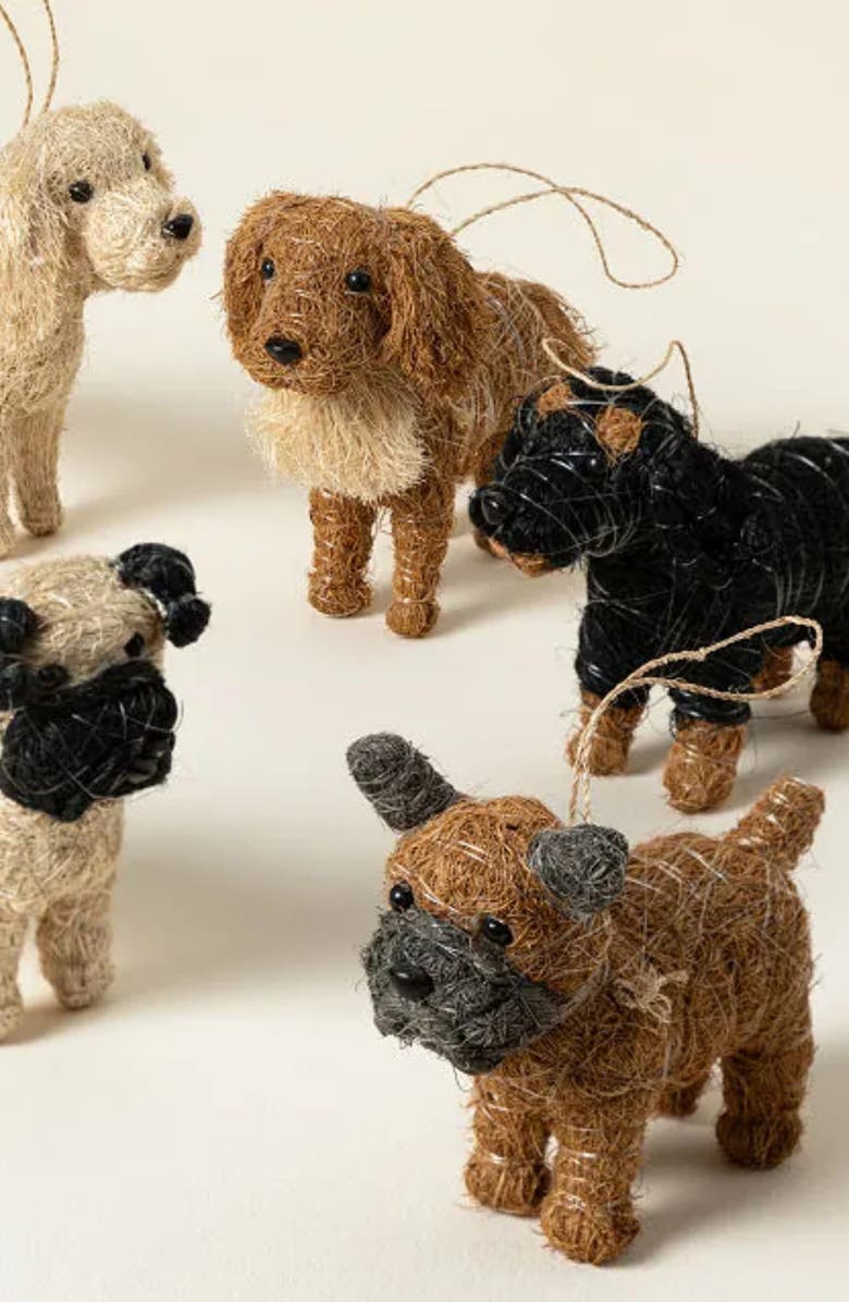 LIKHA French Bulldog Handwoven Ornament, Alternate, color, Brown/ Black