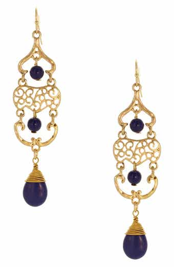 OLIVIA WELLES Edith Beaded Filigree Drop Earrings