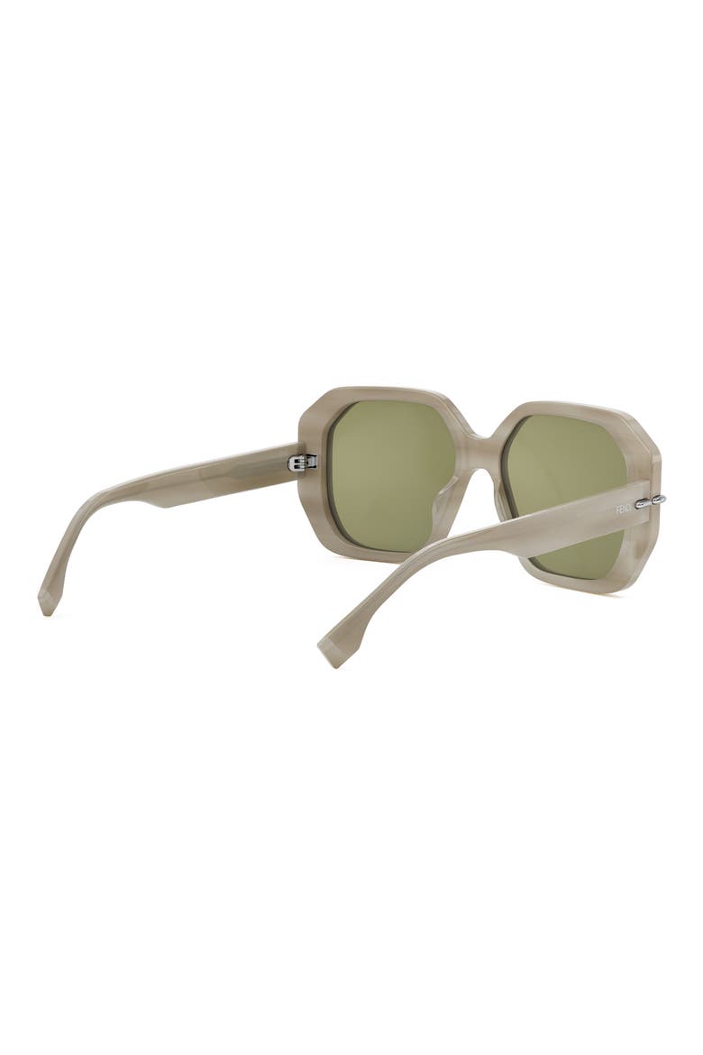 Selleria Square Sunglasses, Alternate, color, BEIGE HORN / GREEN MIRROR