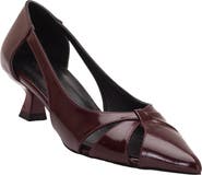 Forever & Always Shoes Sidal Kitten Heel Leather Pumps