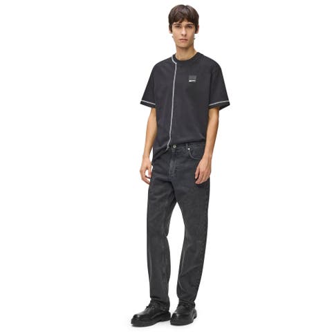 Men's Straight Leg Jeans Clean Black