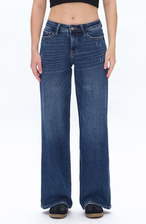 Low Rise Wide Leg Jeans