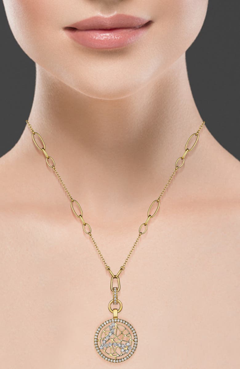 Hueb Estelar Pisces 18K Gold & Diamond Pendant Necklace, Alternate, color, 