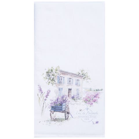 27" x 18" Lavender Countryside Eau de Kitchen and Bathroom Graphic Print Hand Towel