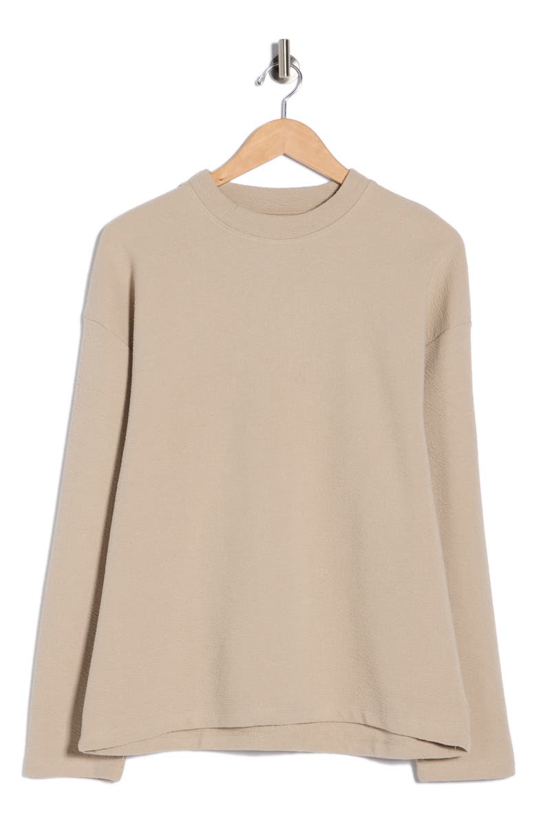 DENIM AND FLOWER Textured Long Sleeve T-Shirt, Alternate, color, Beach Sand