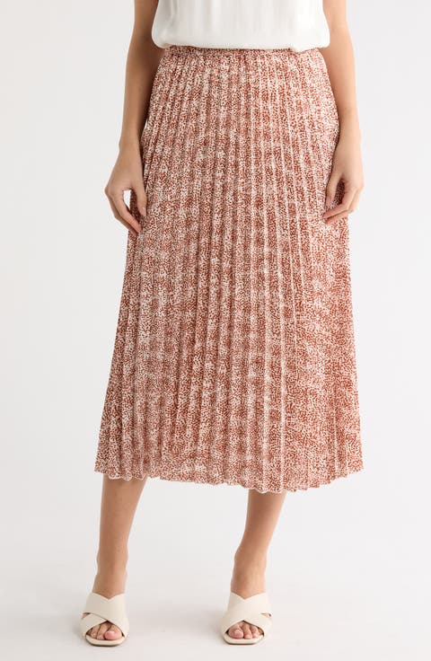 Chiffon Pleated Midi Skirt