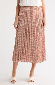 NORDSTROM RACK Chiffon Pleated Midi Skirt
