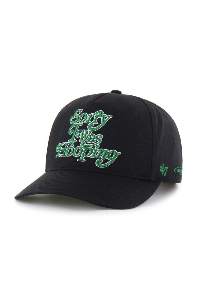 '47 Men's Brand Seen by '47 Black Boston Celtics Sorry I Was Hooping Hitch Adjustable Hat, Alternate, color, Black