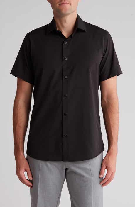 TOM BAINE Slim Fit Performance Short Sleeve Button-Up Shirt