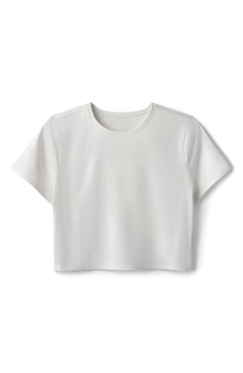 Shop Rhone Serene Crop Performance T-shirt In Snow White