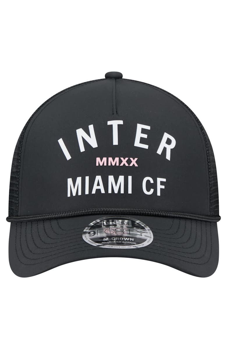 New Era Men's New Era Black Inter Miami CF Minimalist A-Frame 9FORTY Adjustable Hat, Alternate, color, Black
