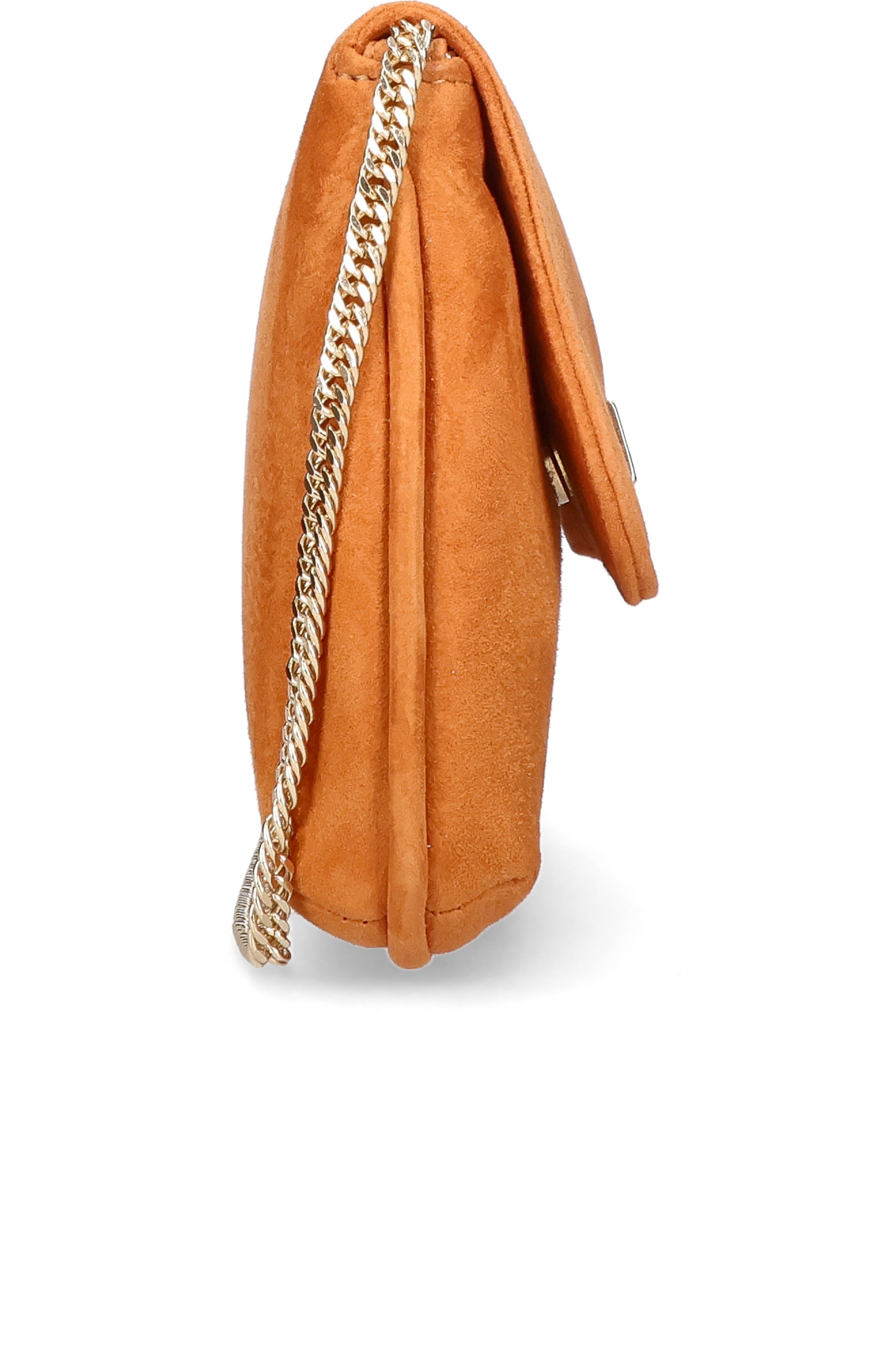 MASCARO Medium Leather Clutch With Cross Body Chain Strap, Alternate, color, Rust