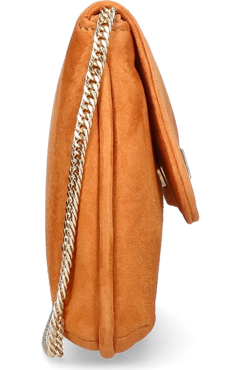MASCARO Medium Leather Clutch With Cross Body Chain Strap, Alternate, color, Rust
