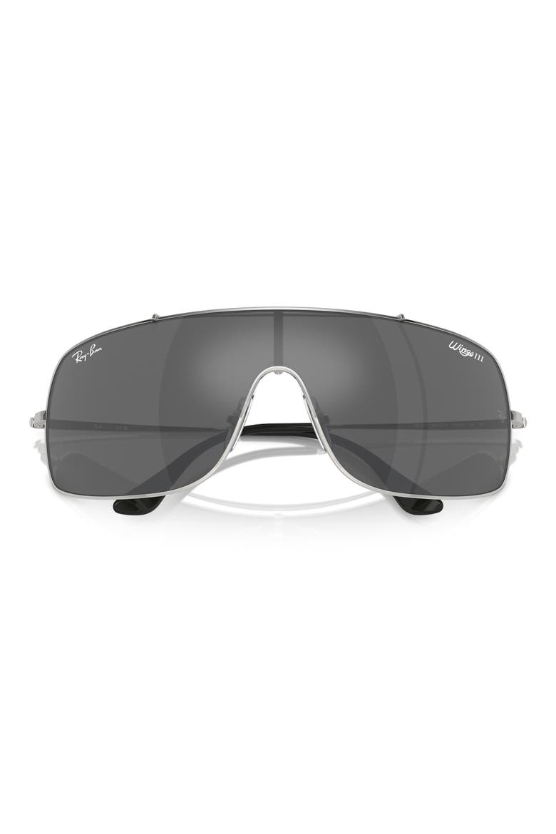 Wings III 136mm Square Wrap Sunglasses, Alternate, color, SILVER