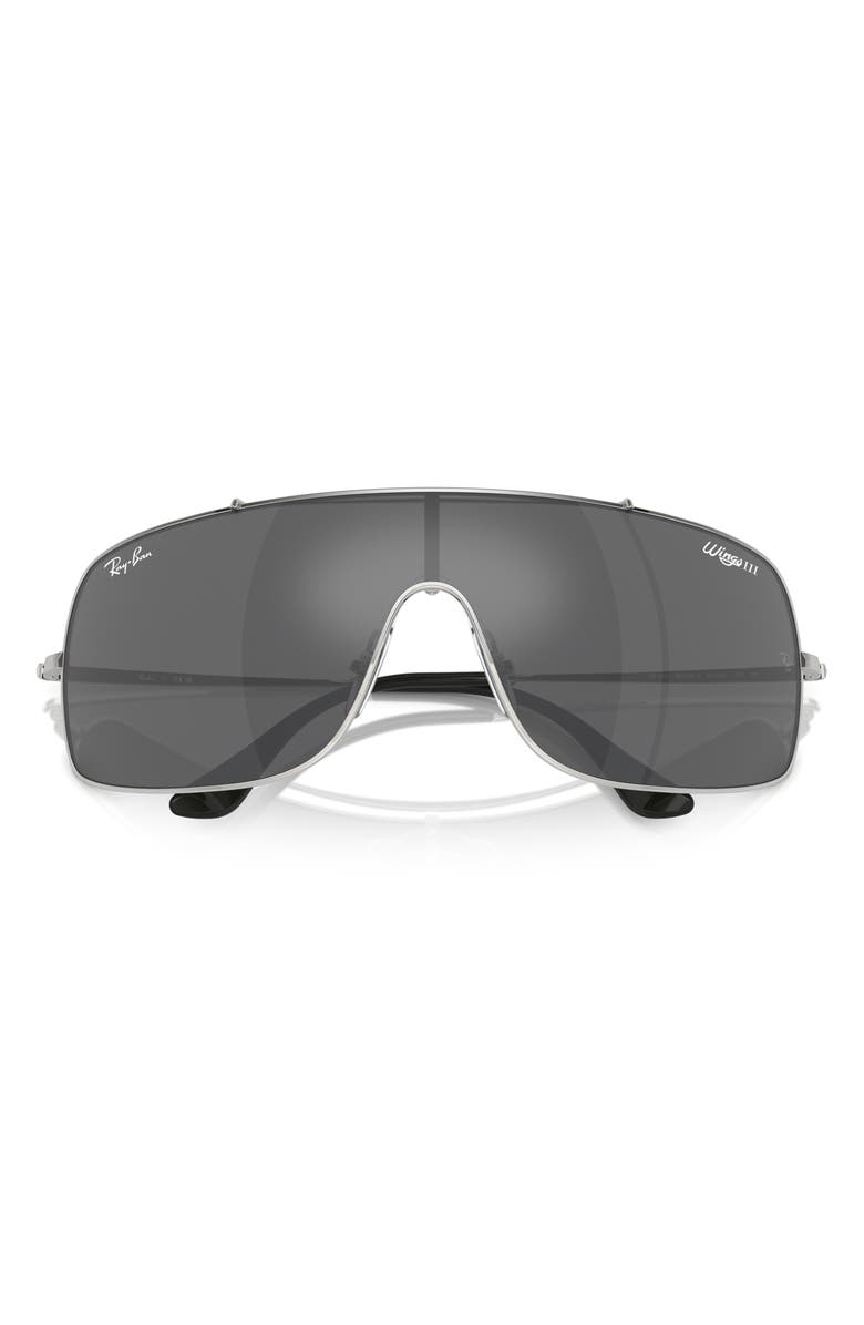 Ray-Ban Wings III 136mm Square Wrap Sunglasses, Alternate, color, Silver
