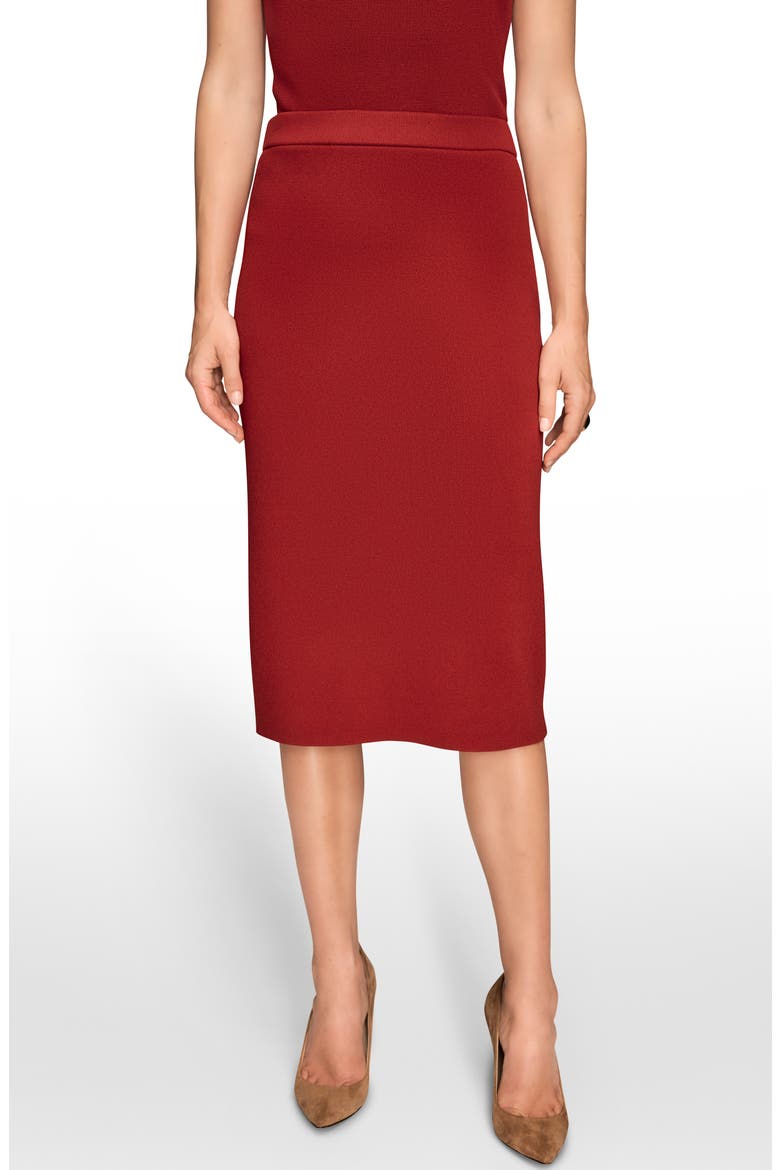 Stretch Knit Pencil Skirt, Main, color, METROPOLITAN RED