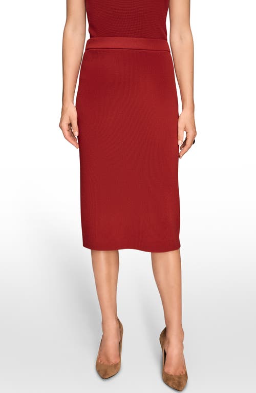 Donna Karan New York Stretch Knit Pencil Skirt In Red