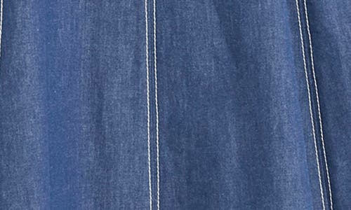 Maggy London Topstitch Sleeveless Chambray Midi Dress