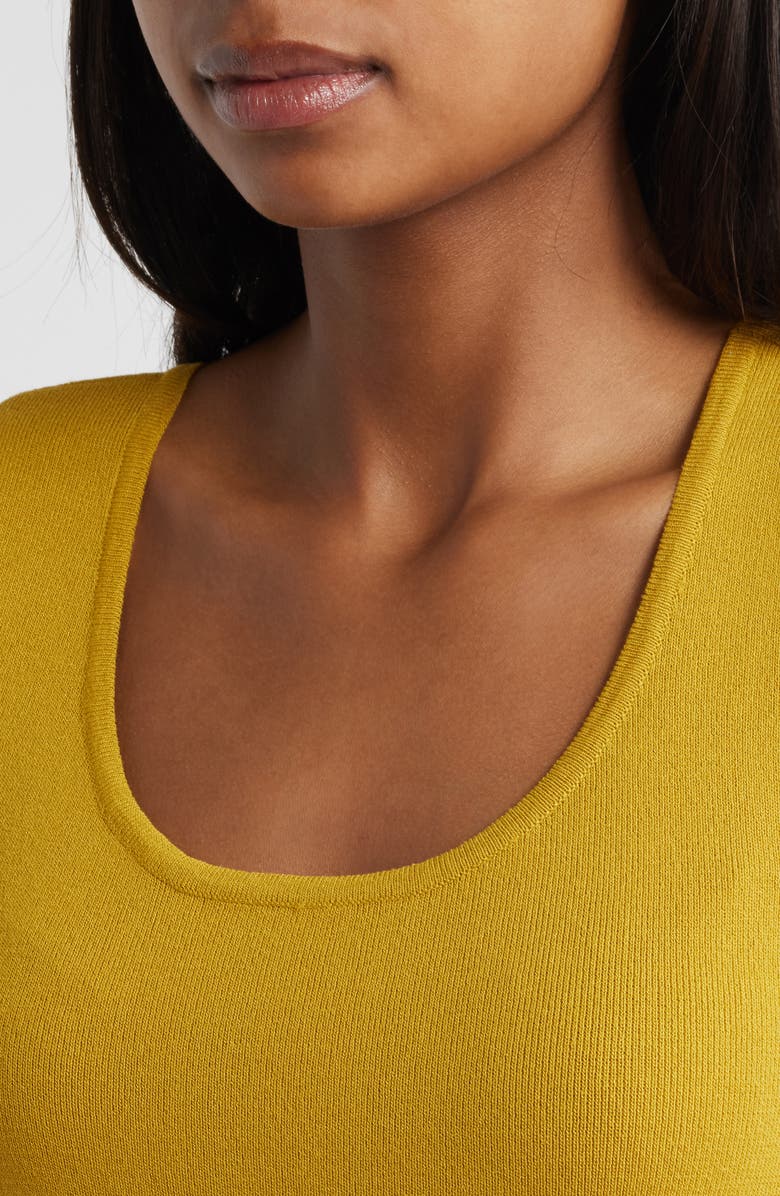 Tahari ASL Scoop Neck Sweater Tank, Alternate, color, Ochre