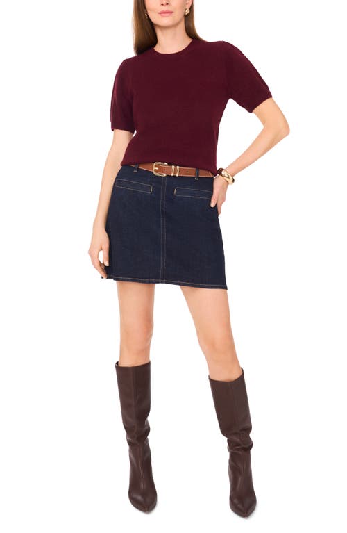 Vince Camuto Short Sleeve Sweater In Burgundy