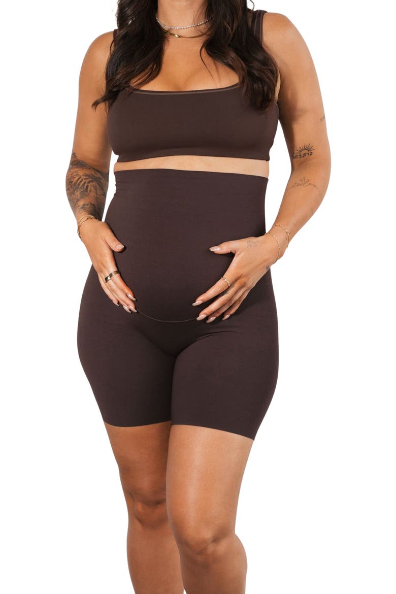 Cloud II Maternity Rider Short, Main, color, Espresso