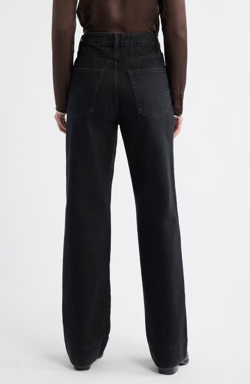 Frame The Streamline High Waist Wide Leg Jeans In Black