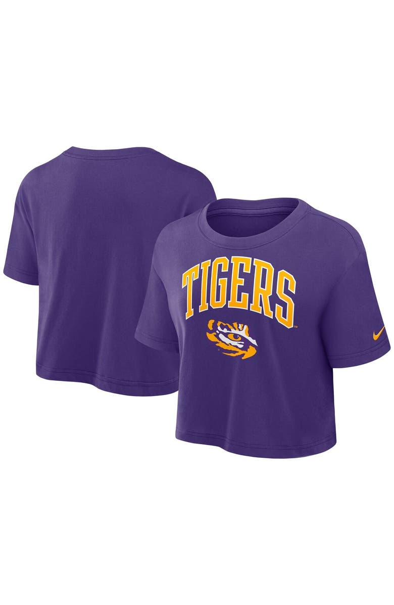 Nike Women's Nike Purple LSU Tigers Athletic Prep Arch Dri-FIT Cropped T-Shirt, Alternate, color, Purple