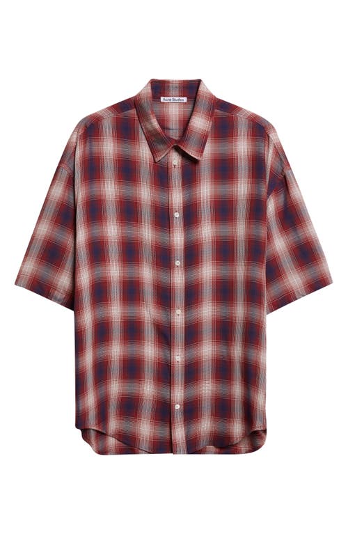 Acne Studios Oversize Plaid Button-up Shirt In Multi